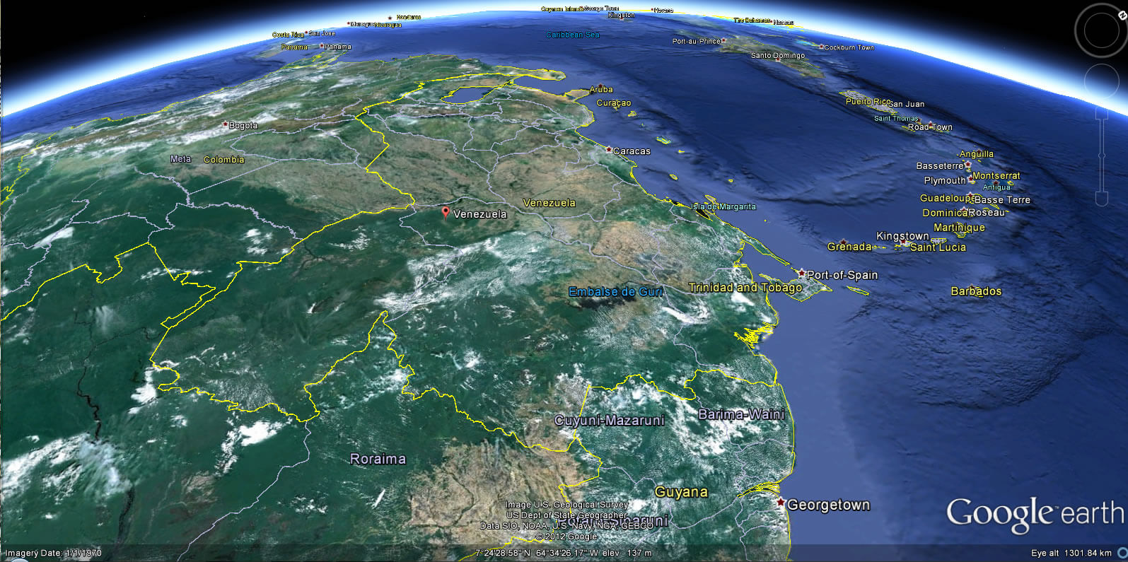 Venezuela Earth Map